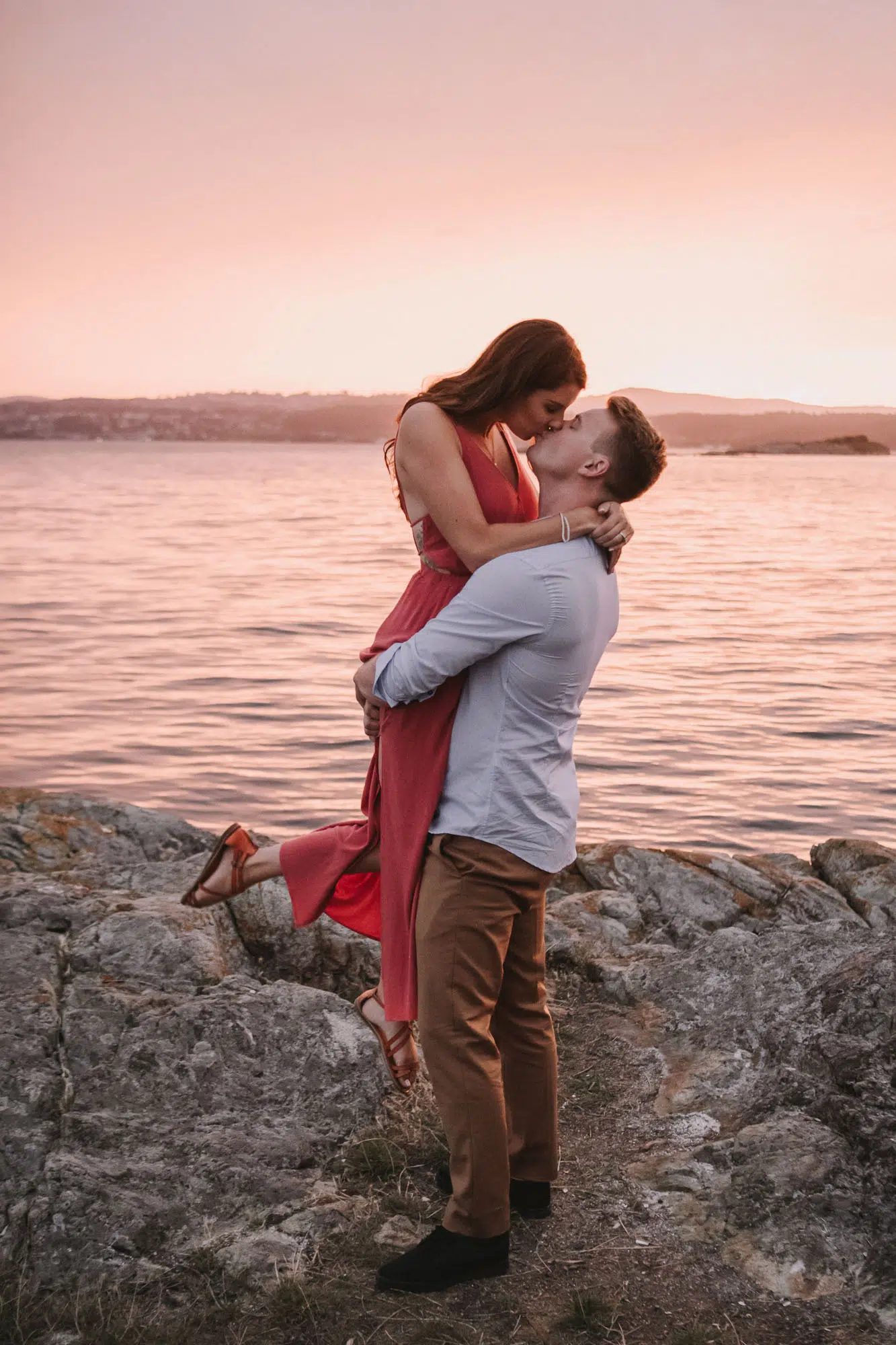 Victoria Engagement Photos Beach Forest Waterfall Vancouver Island Photographers