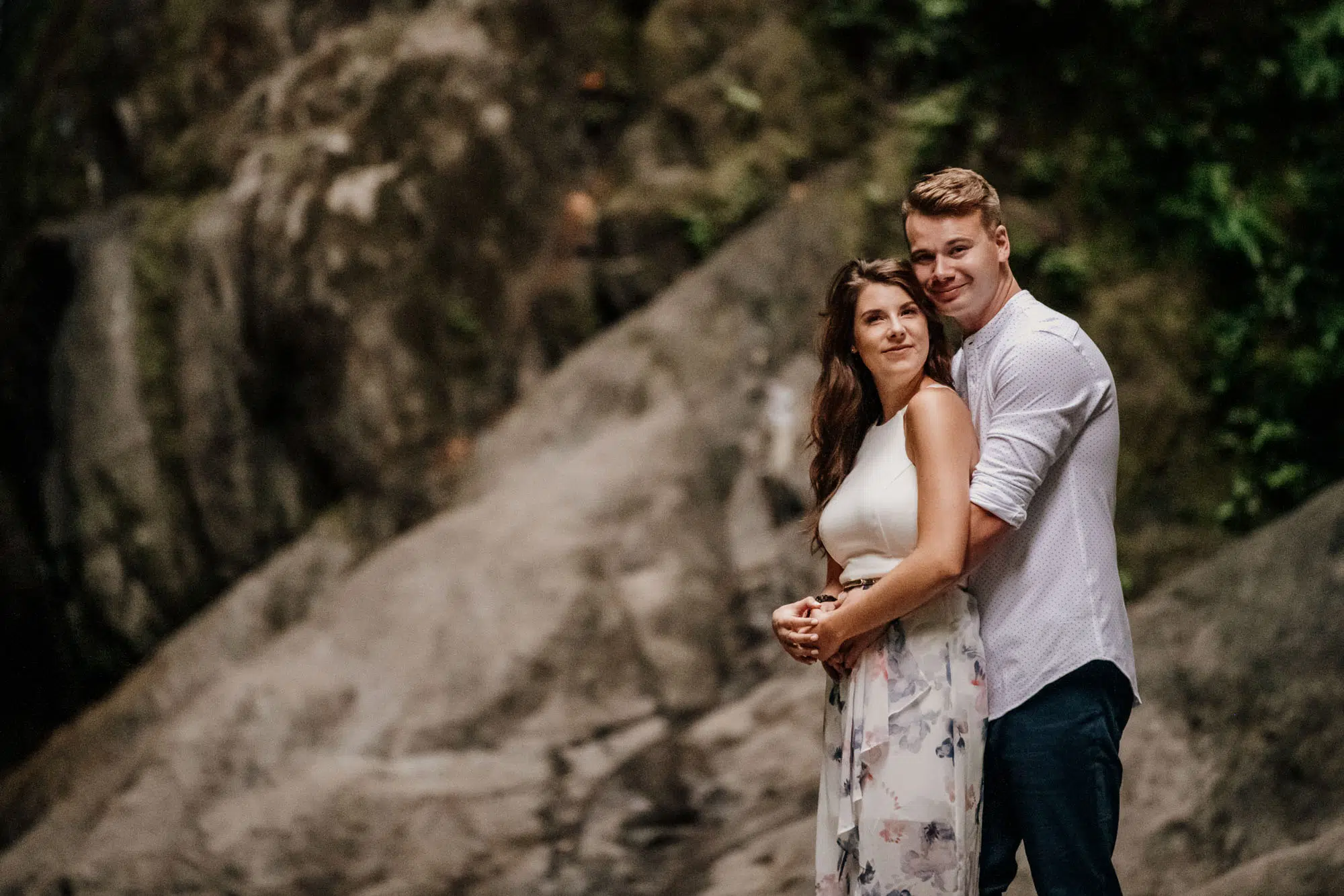 Victoria Engagement Photos Beach Forest Waterfall Vancouver Island Photographers