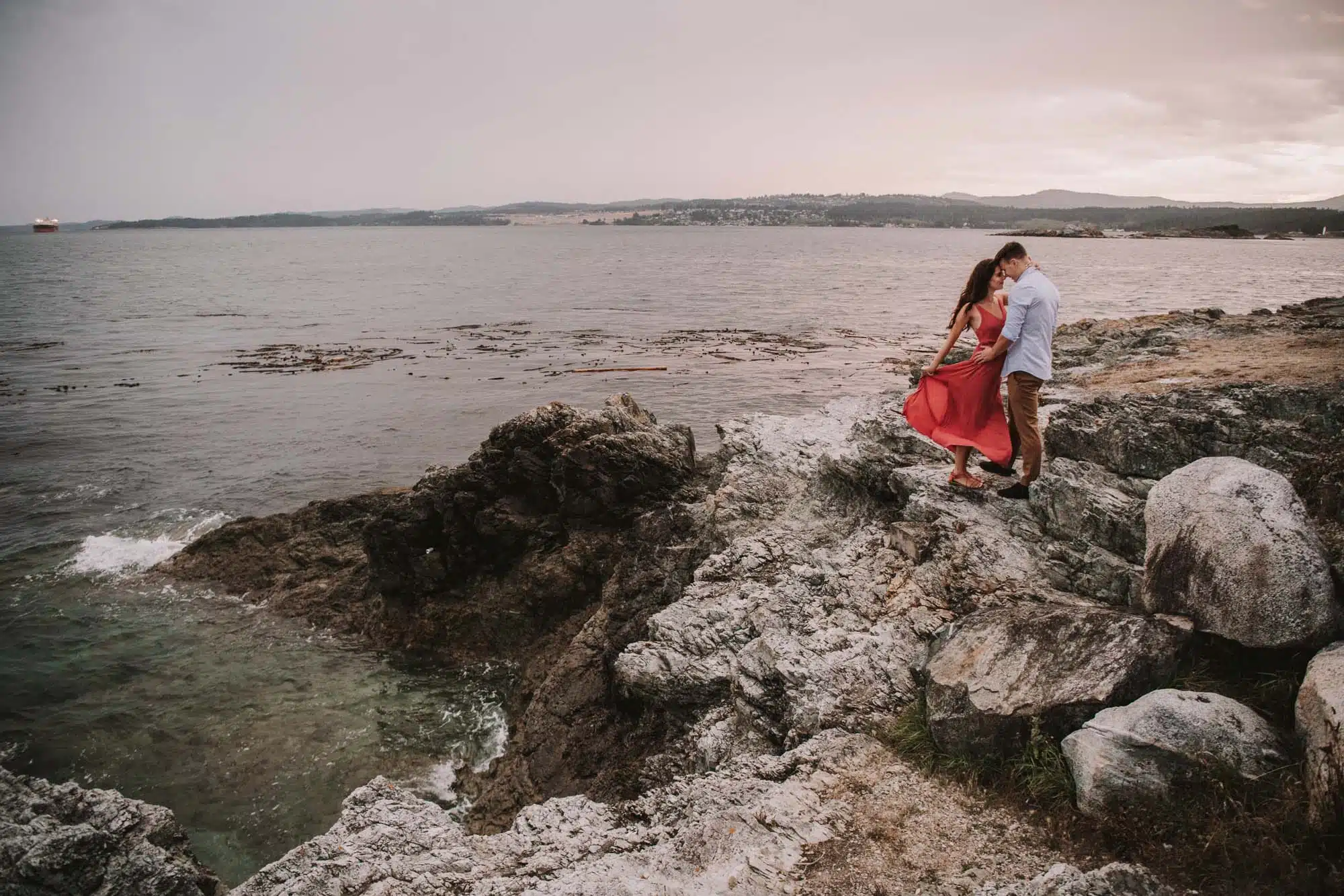 Victoria Engagement Photos Beach Forest Waterfall Vancouver Island Photographers