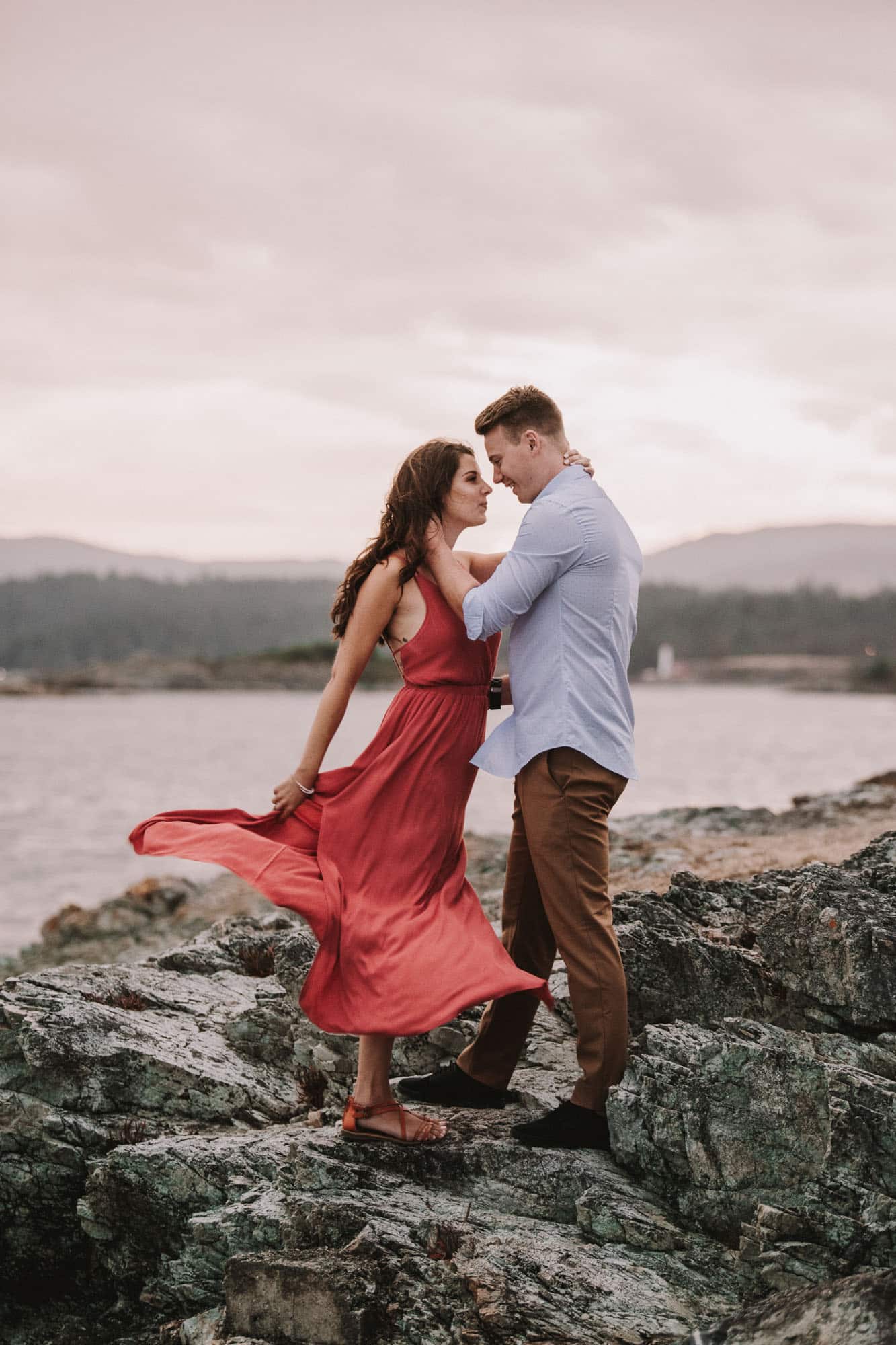 Victoria Engagement Photos Beach Forest Waterfall Vancouver Island Photographers