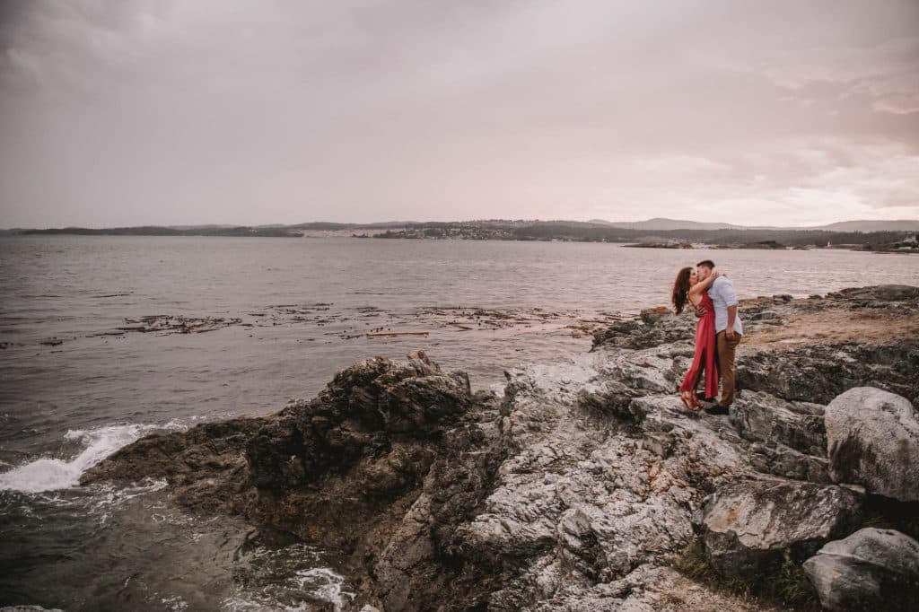 Victoria Engagement Photos Beach Forest Waterfall Vancouver Island Photographers