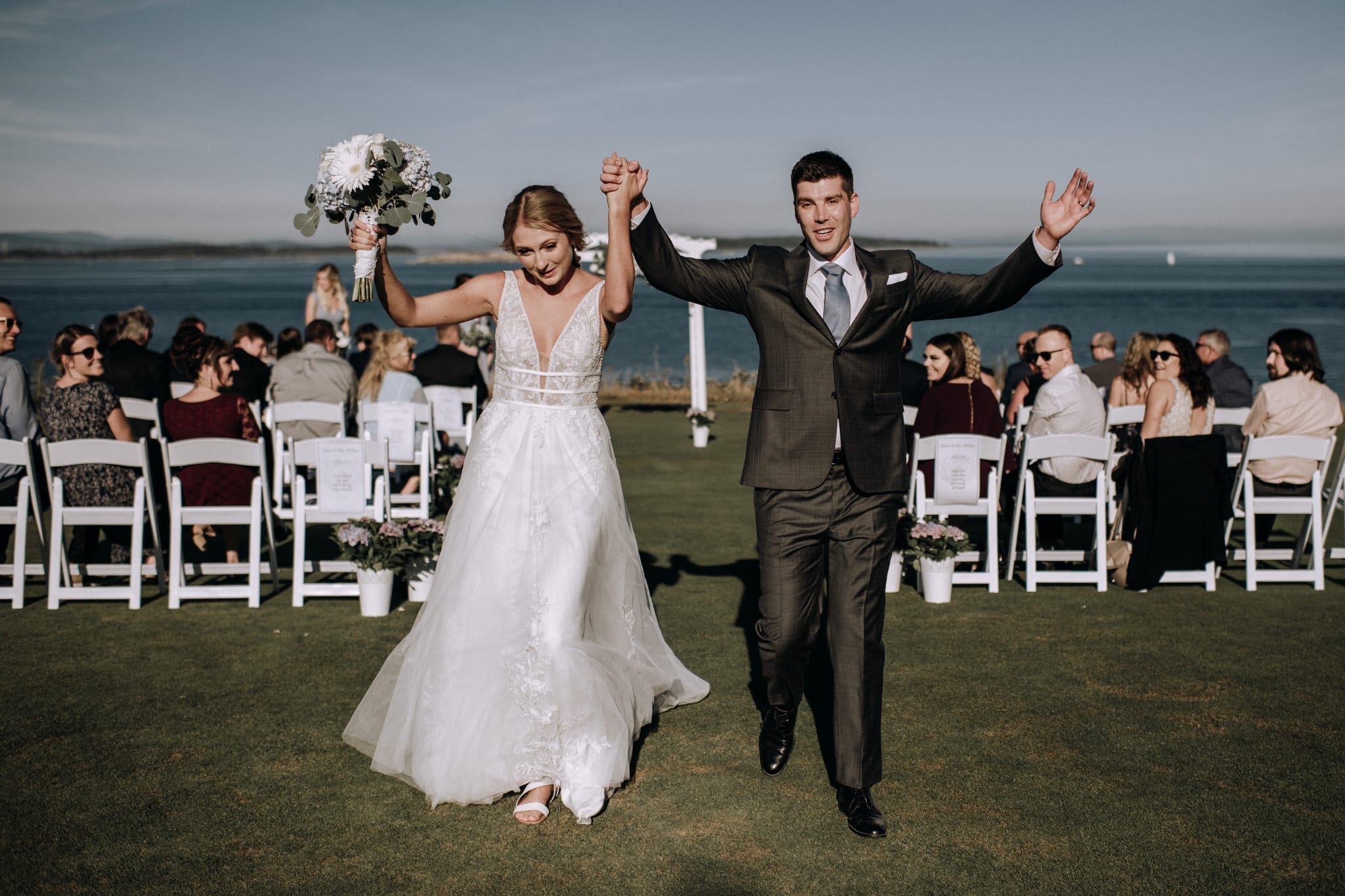 Victoria Golf Club Wedding Photographer YYJ Socially Distanced Processional