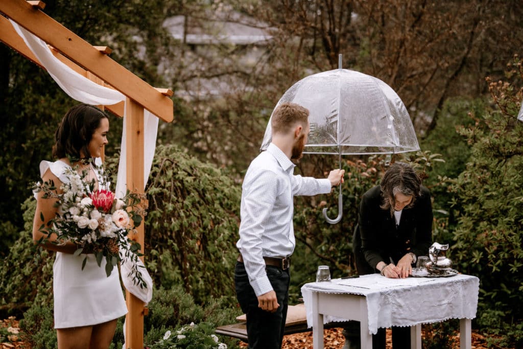 Wedding Photography Victoria Photographer Backyard Rainy Day