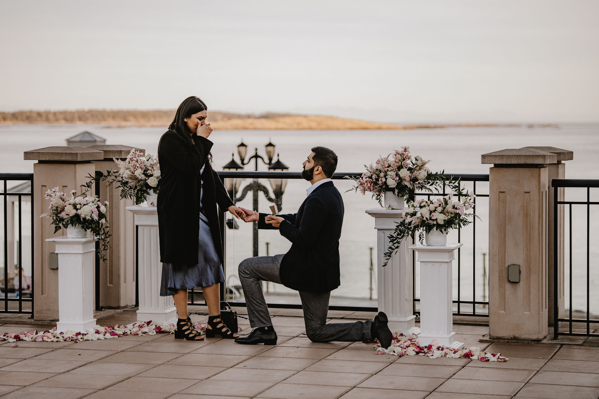 Victoria Proposal at Oak Bay Beach Hotel Proposal Engagement Photographer Victoria BC