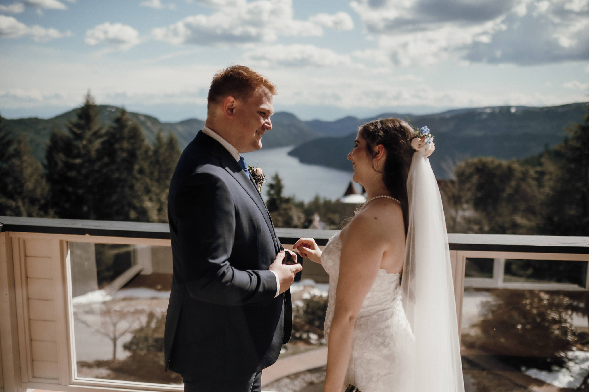 Wedding Photographer Victoria Villa Eyrie Weddings Bride and Groom first look