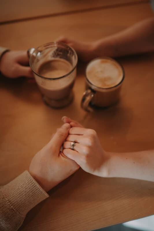 Coffee Shop Holding Hands Boreal Cafe St. John's NL Engagement