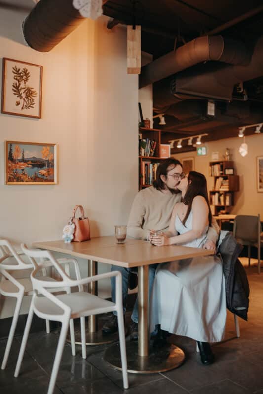 Coffee Shop Couples Session Boreal Cafe St. John's NL Engagement